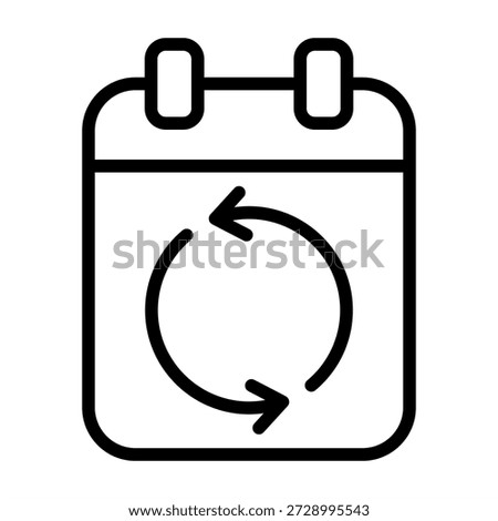 Calendar Sync Icon - Black Outline Icons Style For Accounting and Business