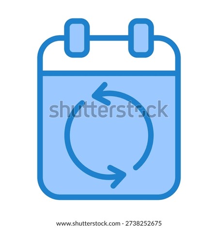 Calendar Sync Icon With Blue Color For Accounting and Business