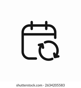 calendar synchronization icon sign vector