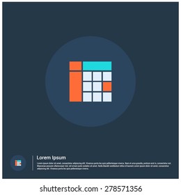 Calendar Table icon, vector illustration. Flat color design style