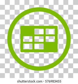 Calendar Table rounded icon. Vector illustration style is a flat iconic symbol inside a circle, eco green color, transparent background. Designed for web and software interfaces.