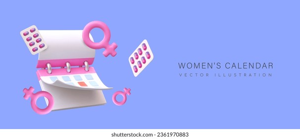 Calendar of taking oral contraceptives. Tracking of menstrual cycle, forecast of next period. Online application for saving medical data. Women calendar