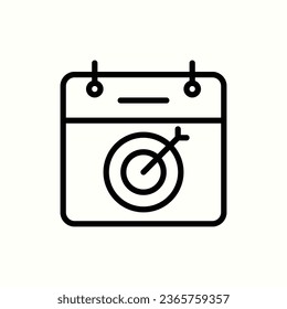 calendar, target icon, isolated icon in light background, perfect for website, blog, logo, graphic design, social media, UI, mobile app