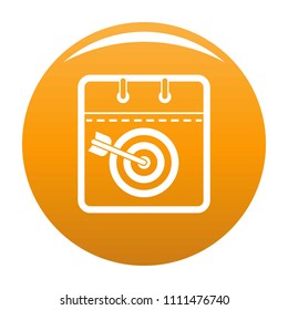 Calendar target icon. Simple illustration of calendar target vector icon for any design orange