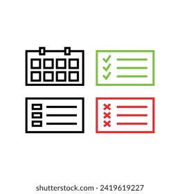 Calendar and task icons vector