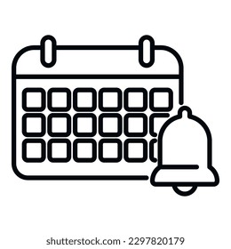 Calendar task schedule icon outline vector. Event time. Agenda app