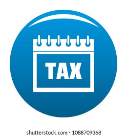 Calendar of tax icon. Simple illustration of calendar of tax vector icon for any design blue