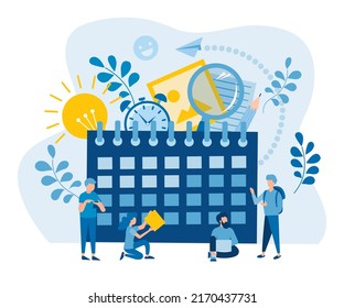 Calendar Teamwork Deadline Business Startup Concept vector illustration