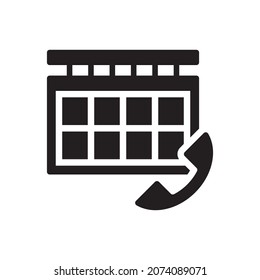 Calendar Telephone Icon - Schedule Telephone Icon
