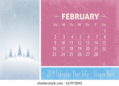 Calendar Template 2014 February