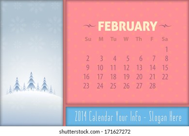 Calendar Template 2014 February