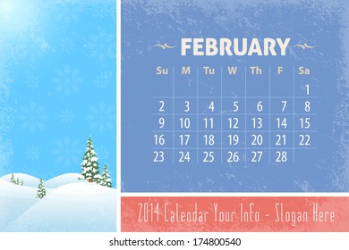 Calendar Template 2014 February