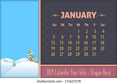 Calendar Template 2014 January
