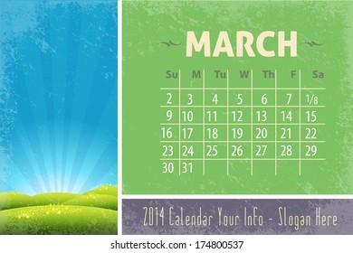 Calendar Template 2014 March