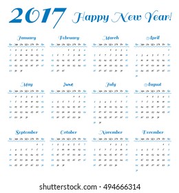Calendar template 2017