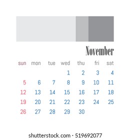 Calendar Template for 2017 Year. Vector Design Illustration