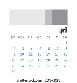 Calendar Template for 2017 Year. Vector Design Illustration