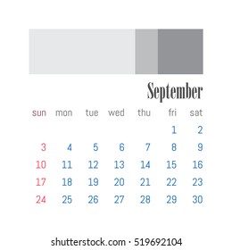 Calendar Template for 2017 Year. Vector Design Illustration