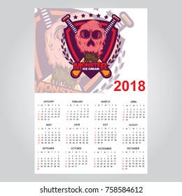 Calendar Template for 2018 Year