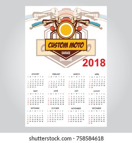 Calendar Template for 2018 Year