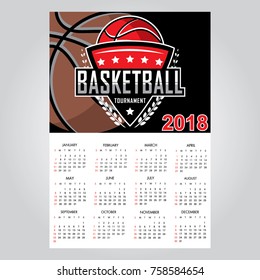 Calendar Template for 2018 Year