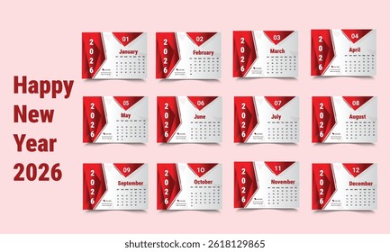 Calendar Template for 2021 Year.
