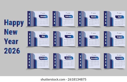 Calendar Template for 2021 Year.

