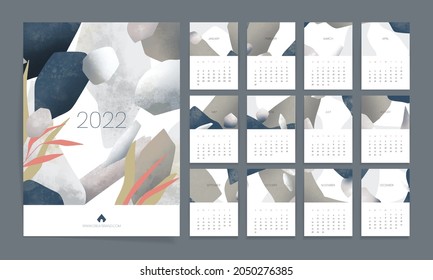 Calendar template, 2022 vector design