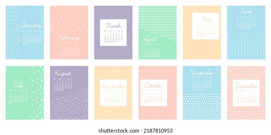 Calendar template for 2023.  Planner in a minimalist style. Corporate and business calendar, the week starts on Monday. Minimalist planner for website page, daily planner template, blank for notebook