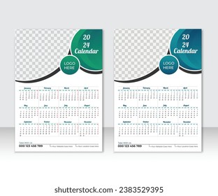 Calendar template for 2024 year.one page of 12 months. 2024. Week starts on monday.Print ready editable calender. Planner design.