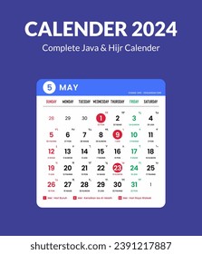 Calendar template for 2024 year. 2024 calendar set design. January, February, March, April, May, June, July, August, September, October, November, December. Monthly calendar template for 2024.