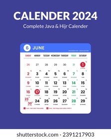 Calendar template for 2024 year. 2024 calendar set design. January, February, March, April, May, June, July, August, September, October, November, December. Monthly calendar template for 2024.