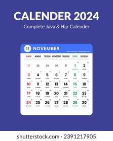 Plantilla del calendario para 2024 año. Diseño de conjuntos de calendarios 2024. Enero, febrero, marzo, abril, mayo, junio, julio, agosto, septiembre, octubre, noviembre, diciembre. Plantilla del calendario mensual para 2024.