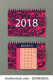 calendar template with abstract background. Graphic illustration with geometric pattern. Eps10 Vector illustration.