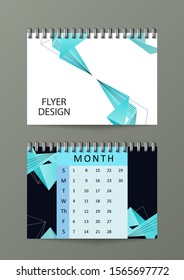 Calendar template. Abstract modern poligonal background. Eps10 Vector illustration