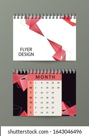 Calendar template. Abstract modern poligonal background. Eps10 Vector illustration