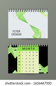 Calendar template. Abstract modern poligonal background. Eps10 Vector illustration