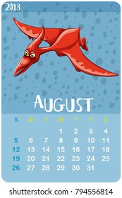 Calendar template for August  illustration