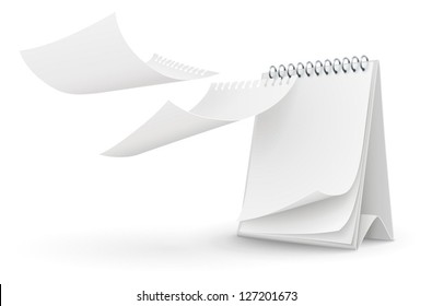 calendar template with blank pages isolated on the white background. EPS10 Vector Illustration.