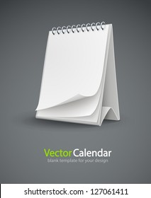 calendar template with blank pages. Vector Illustration. EPS10