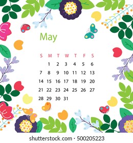 Calendar template by month