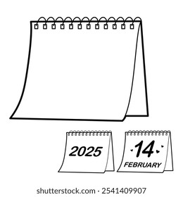 Plantilla de calendario con espacio de copia. Calendario de fecha memorable o día festivo. Ilustración de contorno, aislado sobre fondo blanco, elemento de diseño