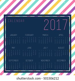 Calendar template with line pattern backgrounds