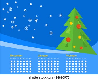 Calendar template - winter