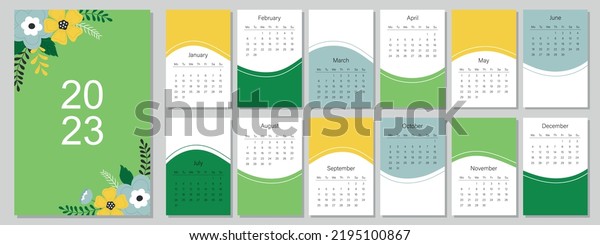 Calendar Template Year 2023 Bright Design Stock Vector (Royalty Free ...