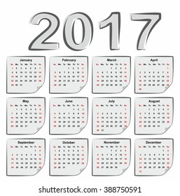 A calendar template for a year