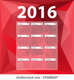 calendar templates for 2016