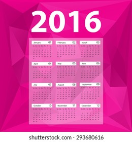 calendar templates for 2016