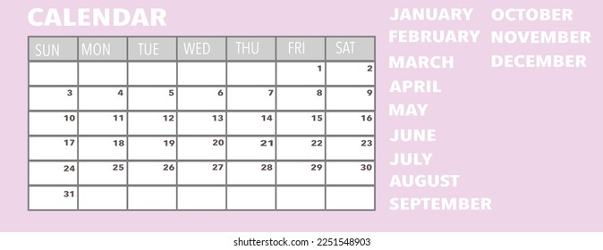 Calendar templates in a format where the day, month and year can be selected.