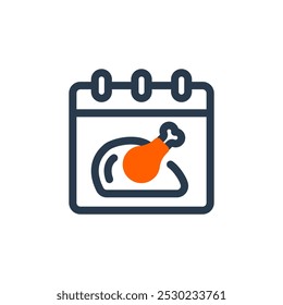 Calendar for Thanksgiving Day Purpose Vector Icon